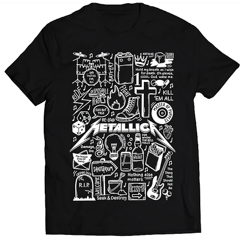 Polera Metallica - Temazos White | Metal