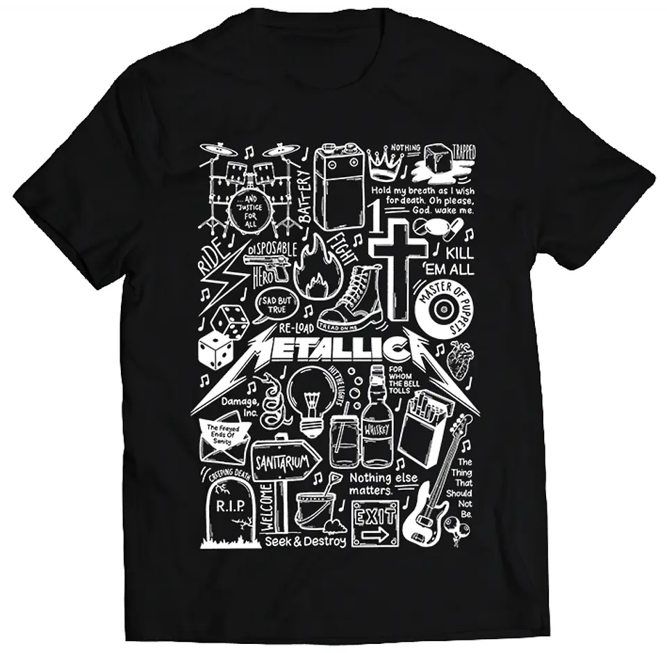 Polera Metallica - Temazos White | Metal 1