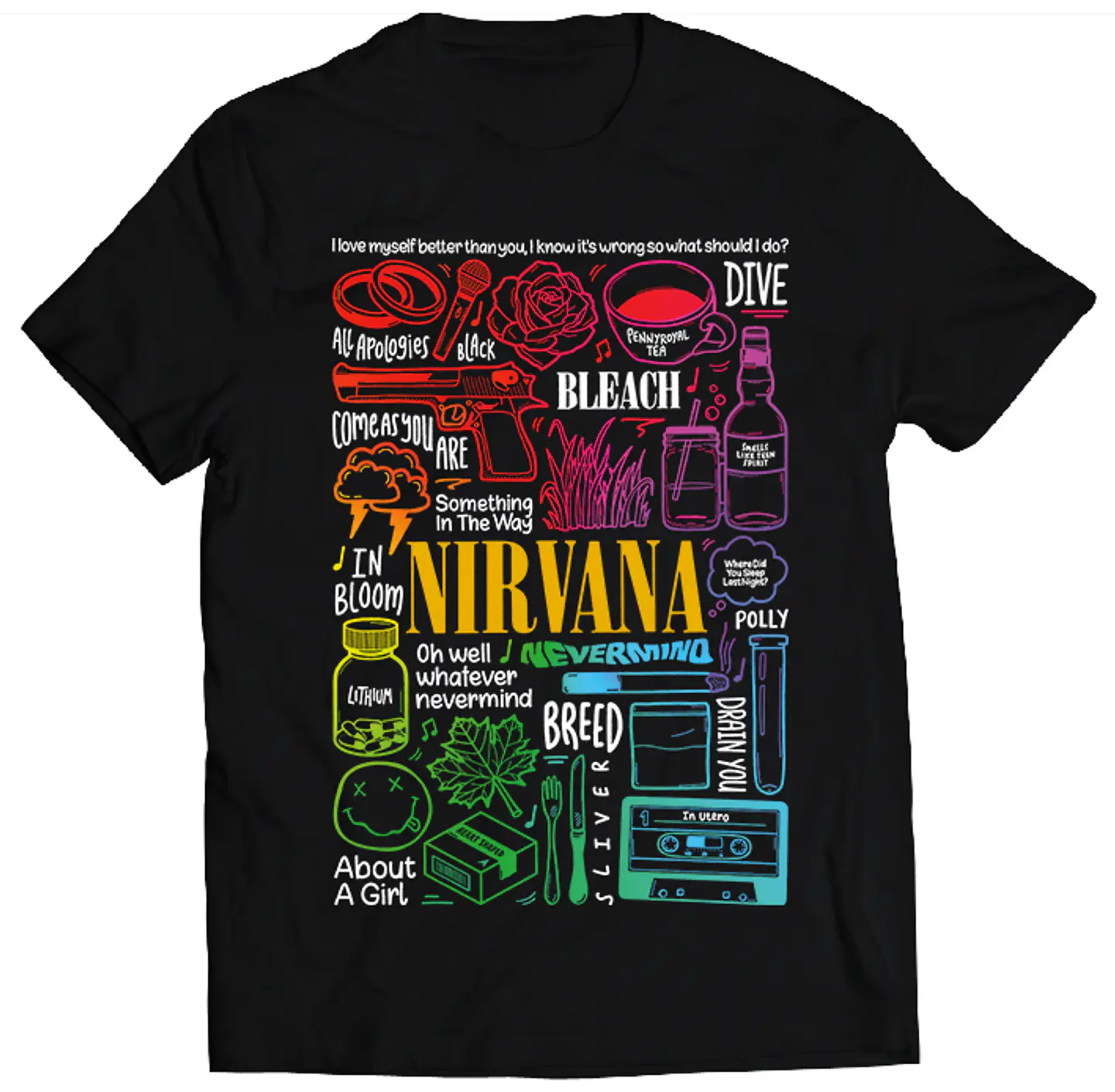 Polera Nirvana - Temazos Rainbow | Rock 1