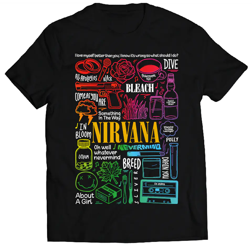 Polera Nirvana - Temazos Rainbow | Rock 1