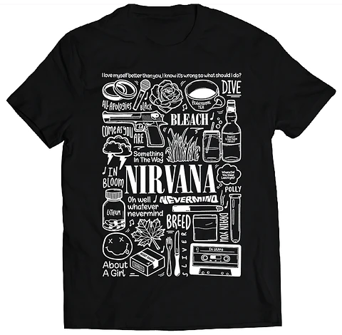 Polera Nirvana - Temazos White | Rock