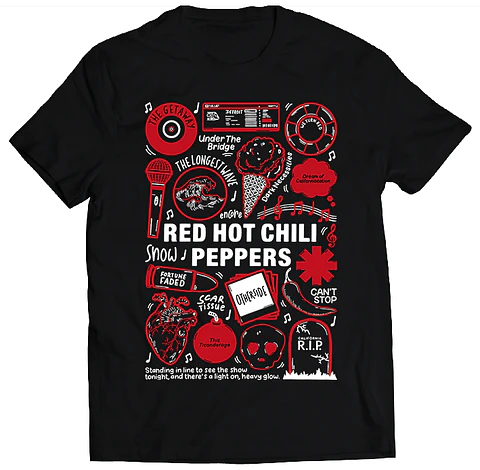 Polera Red Hot Chili Peppers - Temazos Red | Rock
