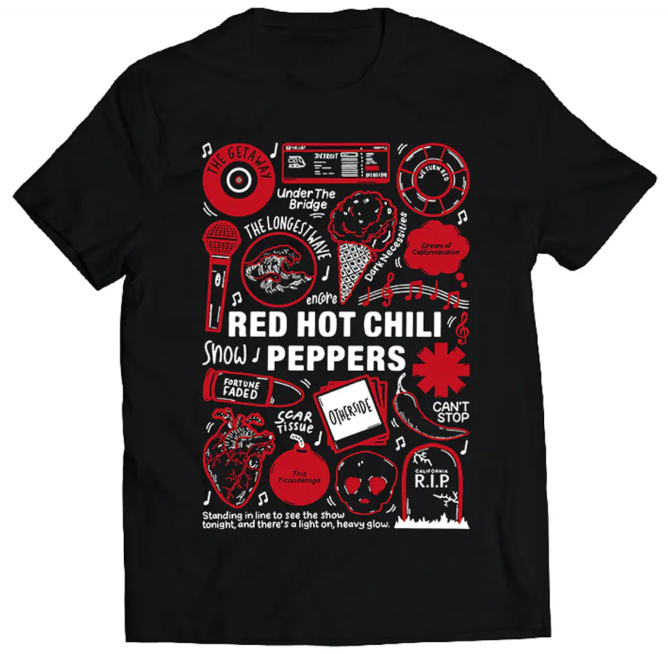 Polera Red Hot Chili Peppers - Temazos Red | Rock 1