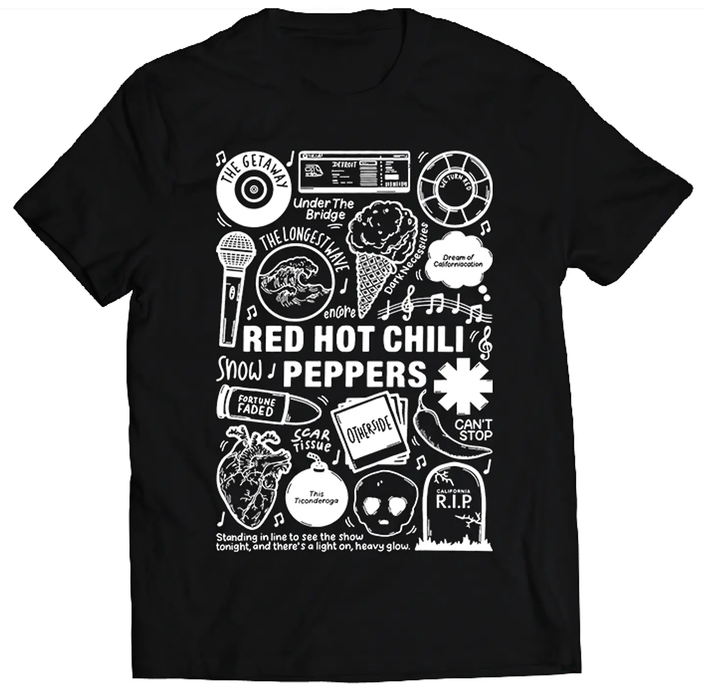 Polera Red Hot Chili Peppers - Temazos White | Rock 1