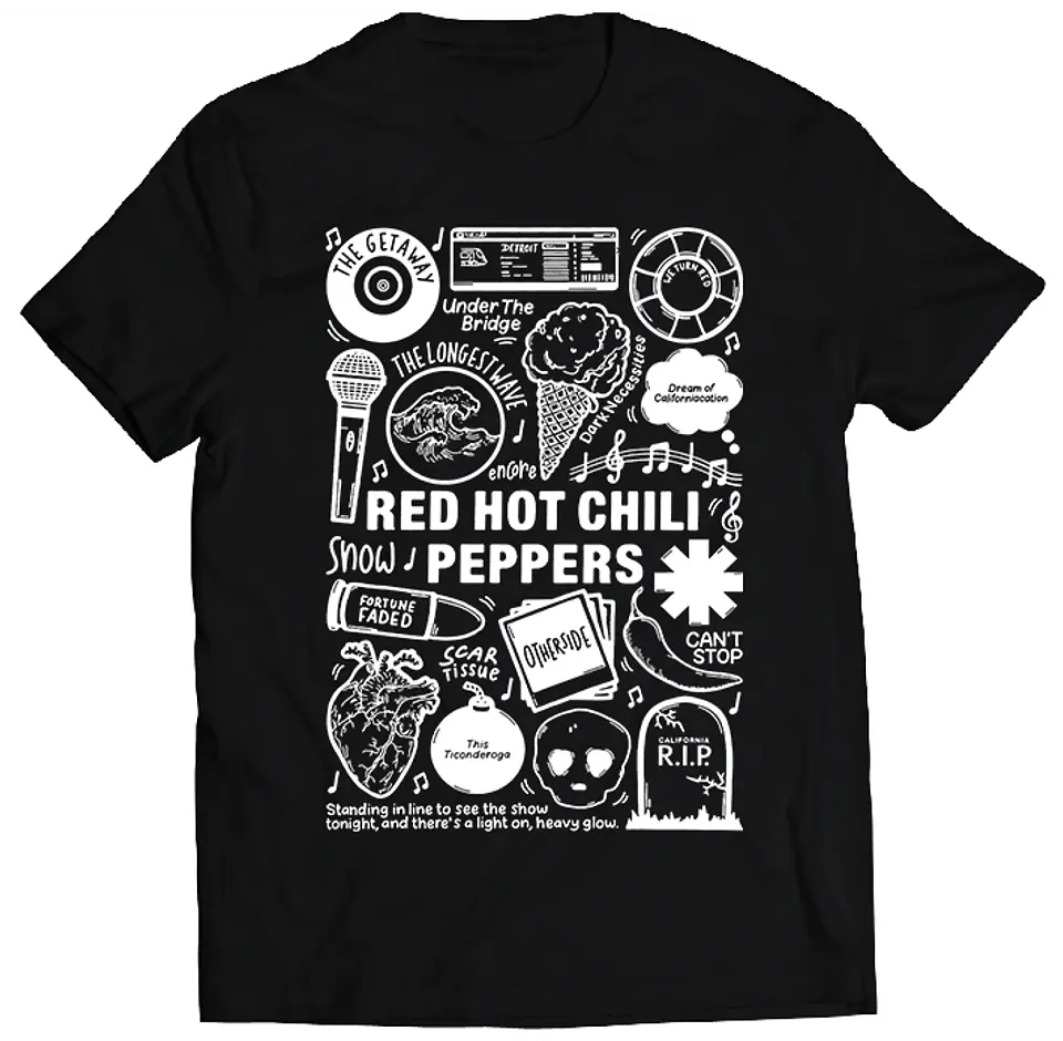 Polera Red Hot Chili Peppers - Temazos White | Rock 1