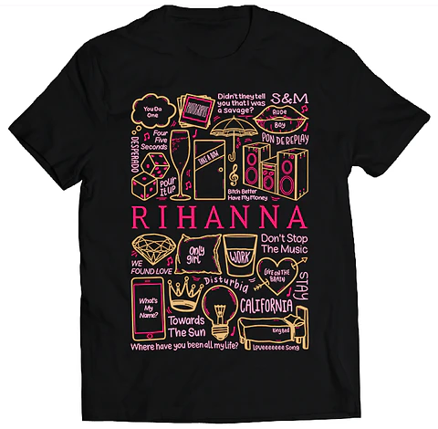 Polera Rihanna - Temazos Pink | Música Pop