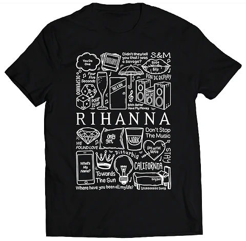 Polera Rihanna - Temazos White | Música Pop