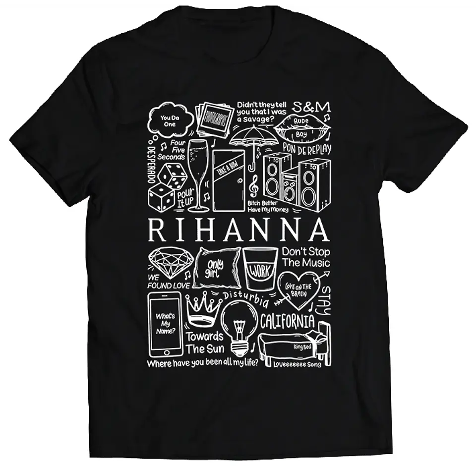 Polera Rihanna - Temazos White | Música Pop 1