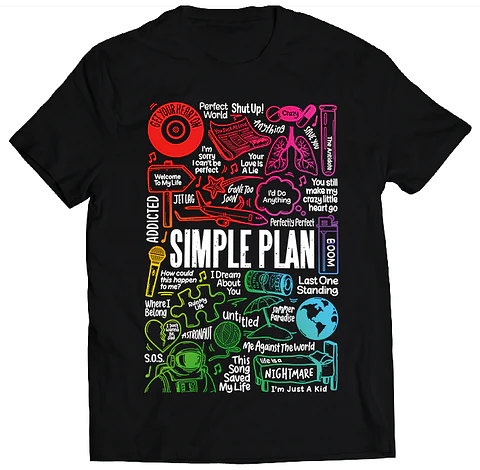 Polera Simple Plan - Temazos Rainbow | Música Pop