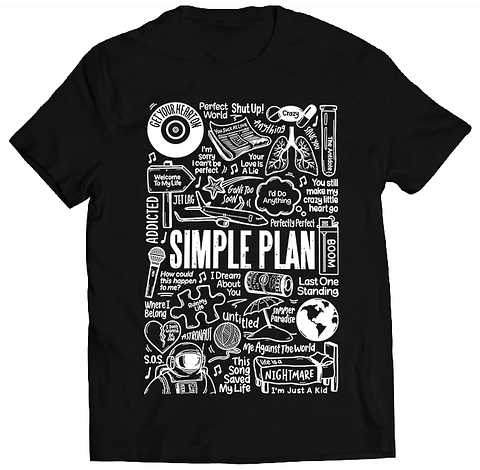 Polera Simple Plan - Temazos White | Música Pop