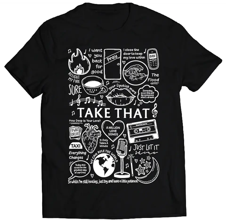 Polera Take That - Temazos White | Música Pop 1