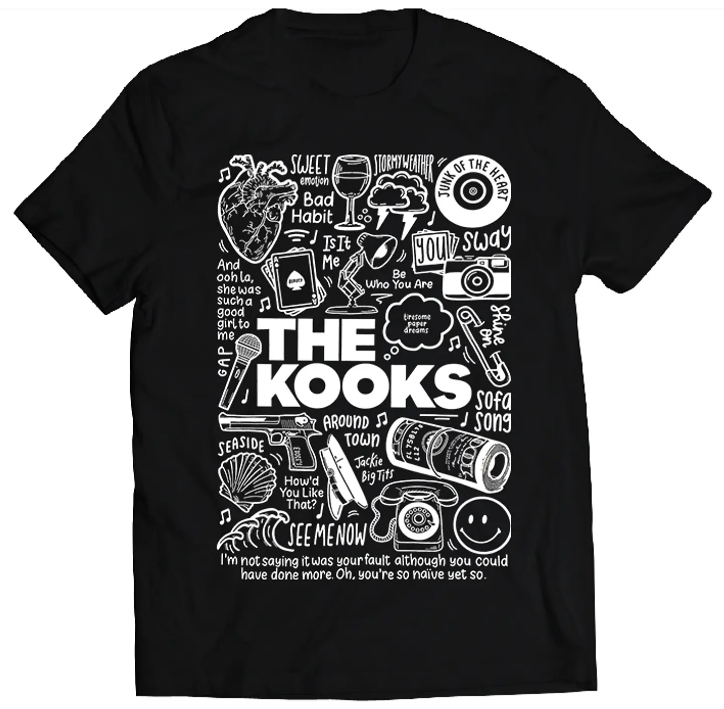 Polera The Kooks - Temazos White | Indie Rock 1