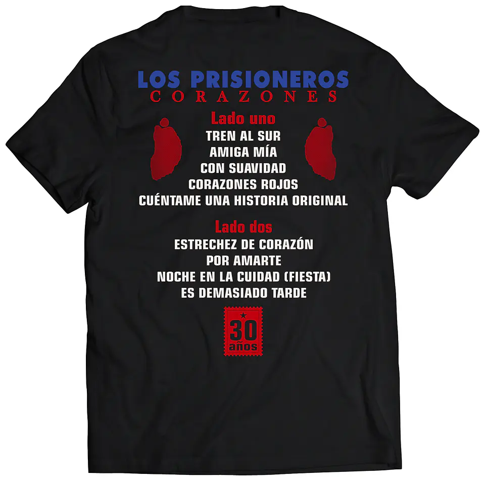 Polera Los Prisioneros - Corazones Cancionero | Rock 2