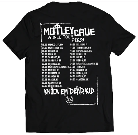 Polera Mötley Crüe - World Tour 2023 Fechas | Metal