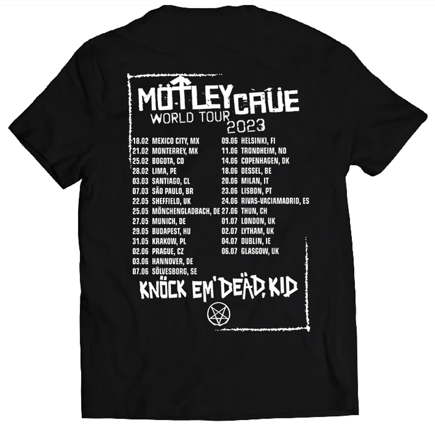 Polera Mötley Crüe - World Tour 2023 Fechas | Metal 2
