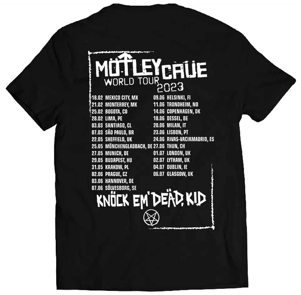 Polera Mötley Crüe - World Tour 2023 Fechas | Metal 2