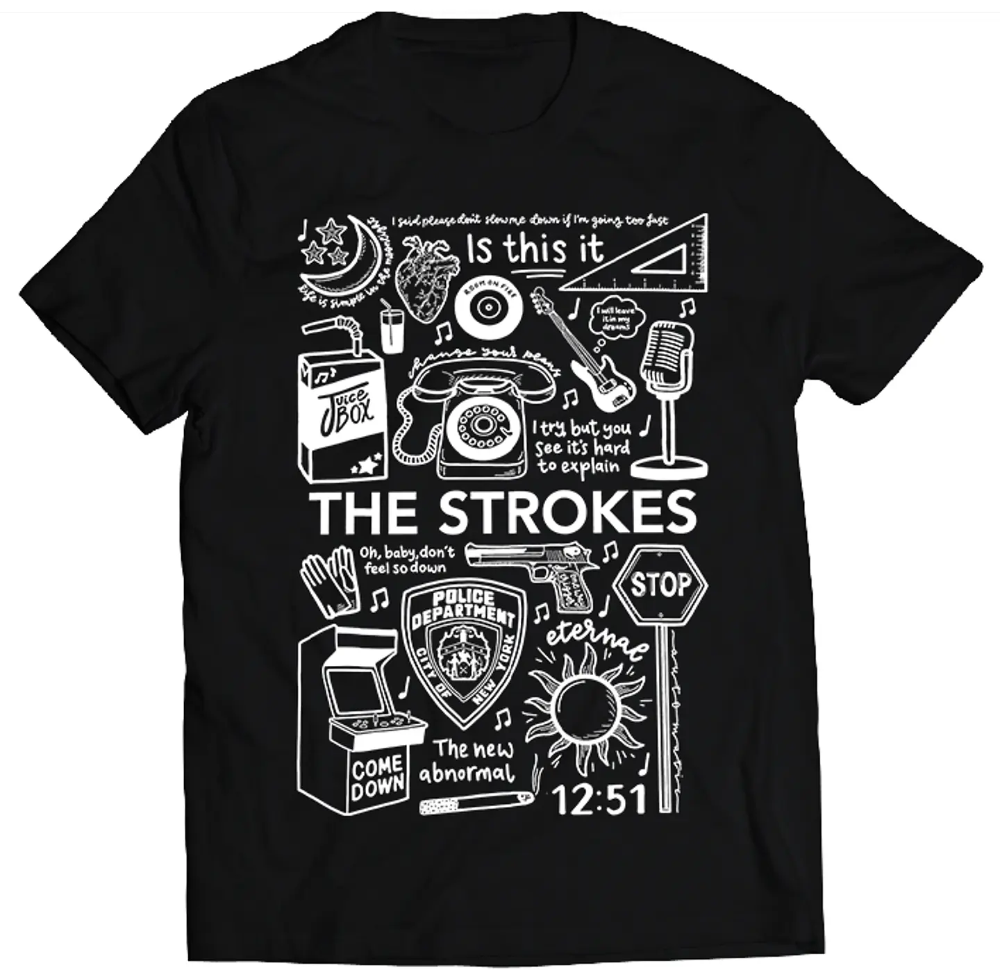 Polera The Strokes - Temazos White | Indie Rock 1