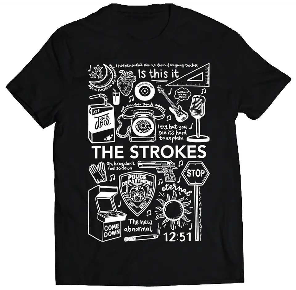 Polera The Strokes - Temazos White | Indie Rock 1