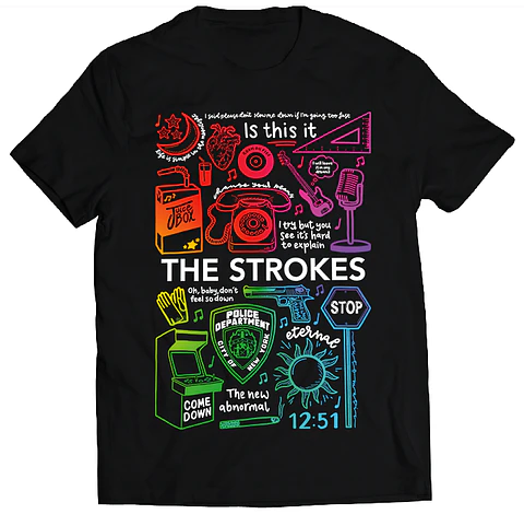 Polera The Strokes - Temazos Rainbow | Indie Rock