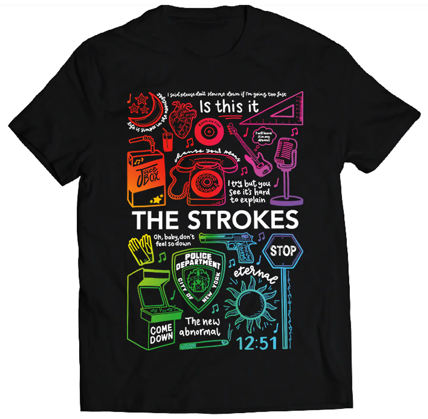 Polera The Strokes - Temazos Rainbow | Indie Rock 1