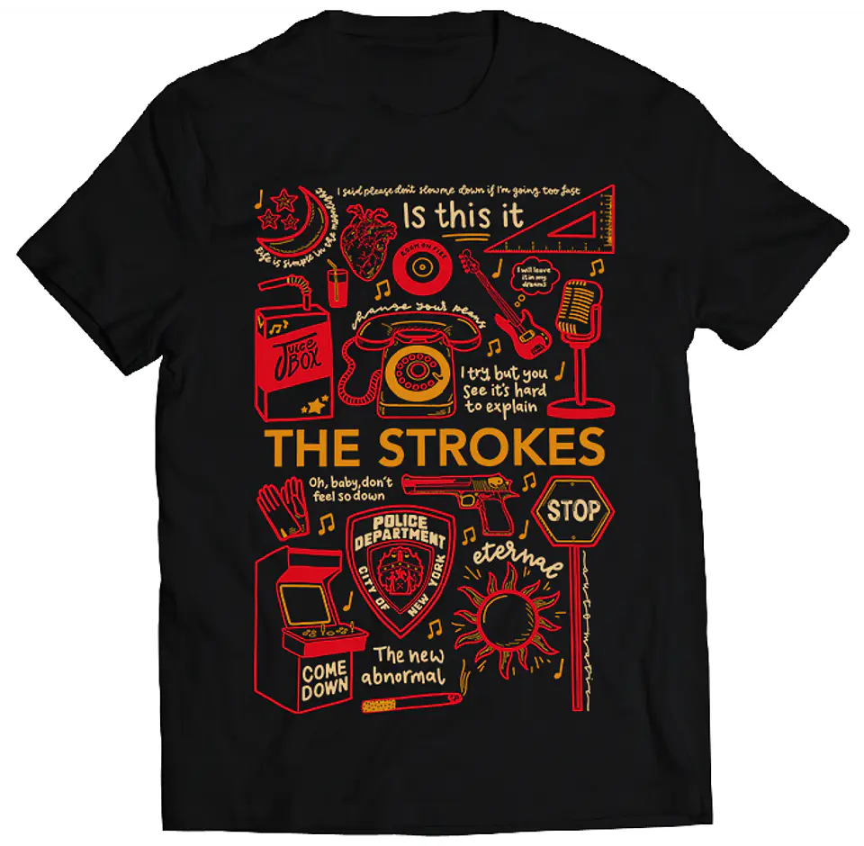 Polera The Strokes - Temazos Paleta Cálida | Indie Rock 1