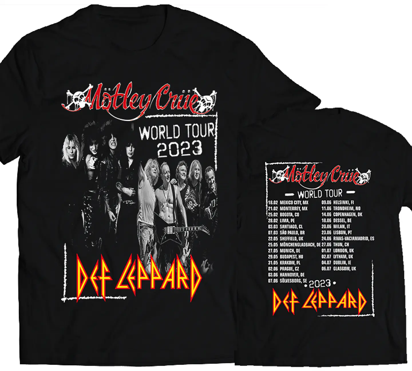 Polera Mötley Crüe / Def Leppard - World Tour 2023 Fechas | Rock 1