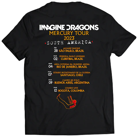 Polera Imagine Dragons - Mercury Tour Fechas Sudamérica Alt | Indie Rock