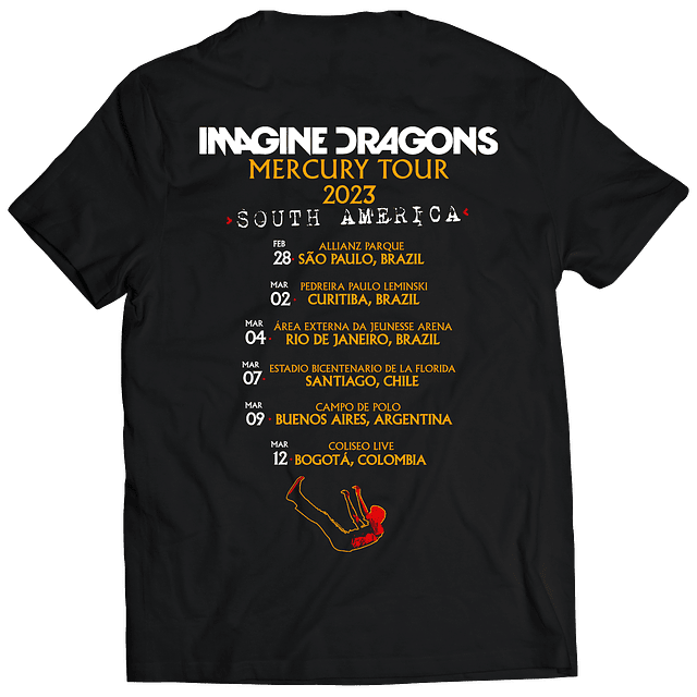 Polera Imagine Dragons - Mercury Tour Fechas Sudamérica (Fechas ACTUALIZADAS)