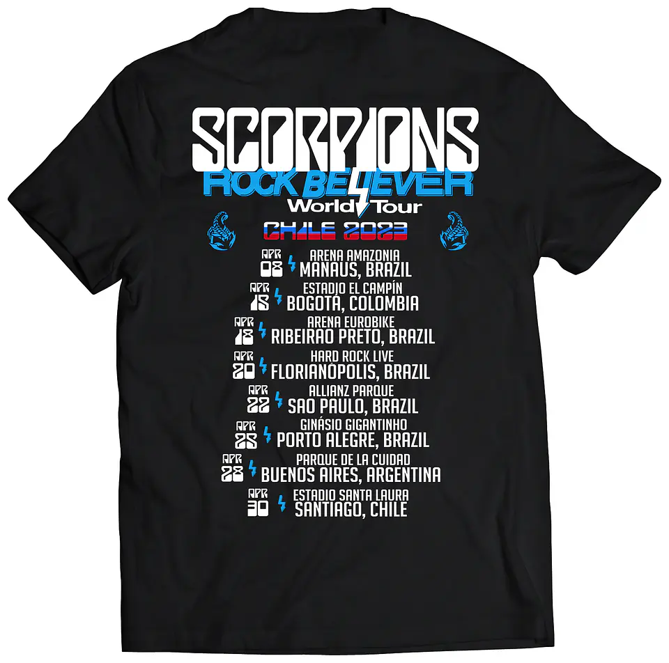 Polera Scorpions - Rock Believer Tour 2013 Fechas | Rock 3