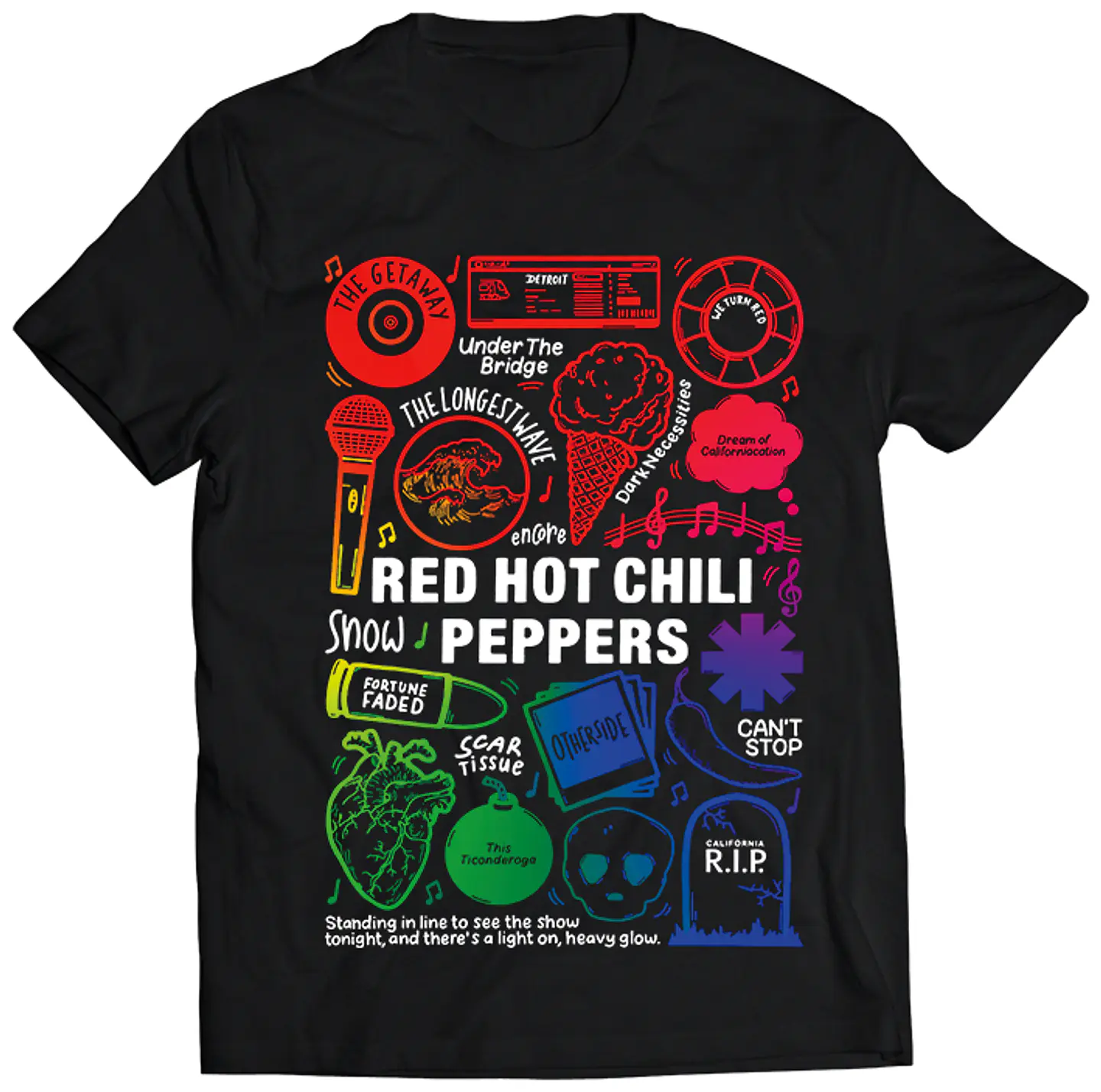 Polera Red Hot Chili Peppers - Temazos Rainbow | Rock 1