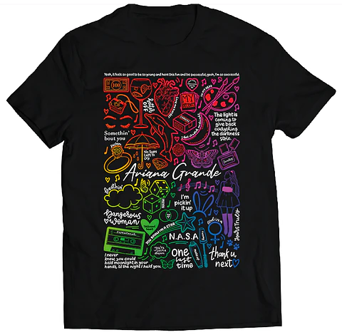 Polera Ariana Grande - Temazos Rainbow | Música Pop