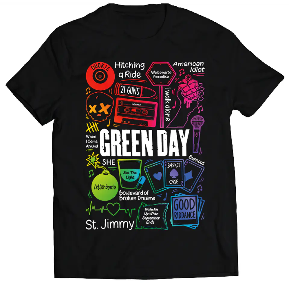 Polera Green Day - Temazos Rainbow | Rock 1