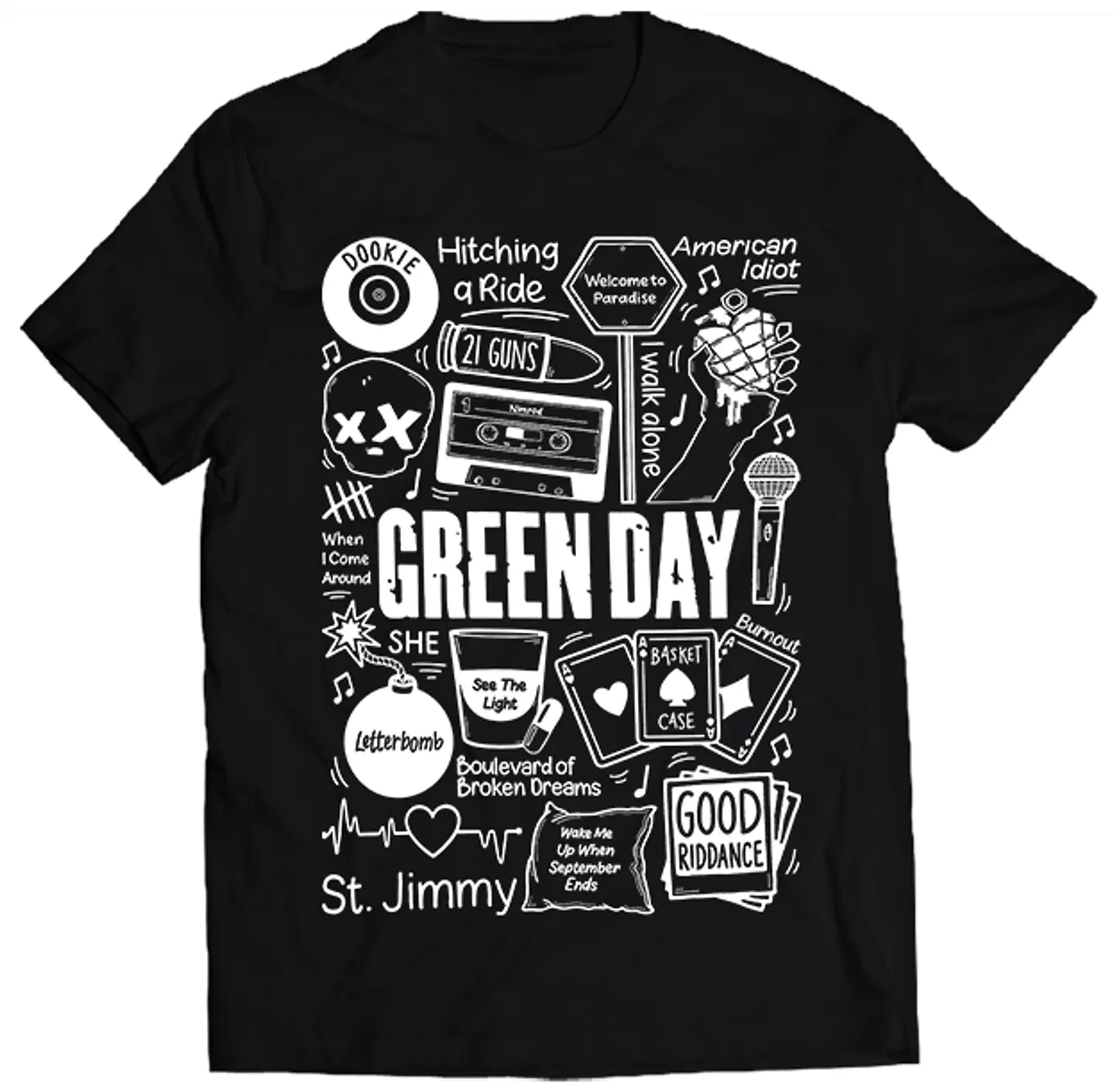 Polera Green Day - Temazos White | Rock 1