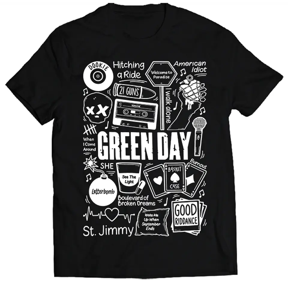 Polera Green Day - Temazos White | Rock 1