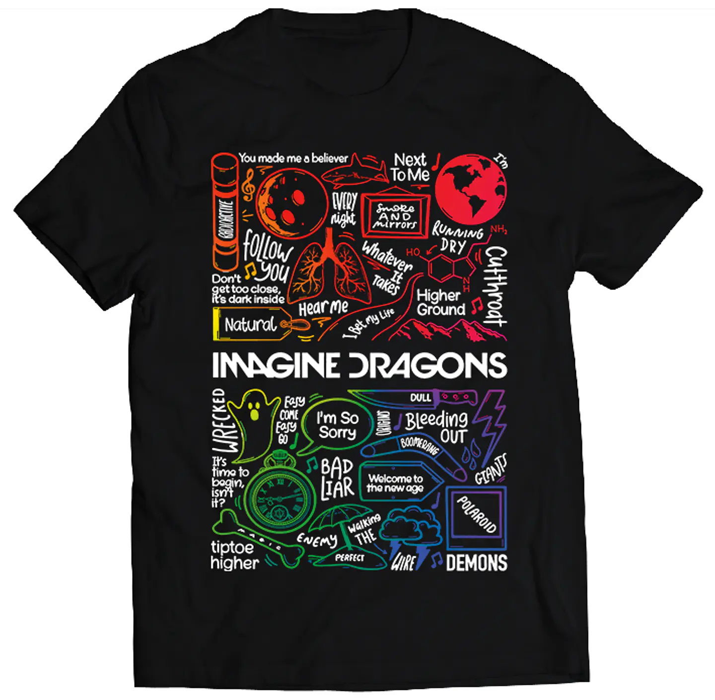 Polera Imagine Dragons - Temazos Rainbow | Indie Rock 1