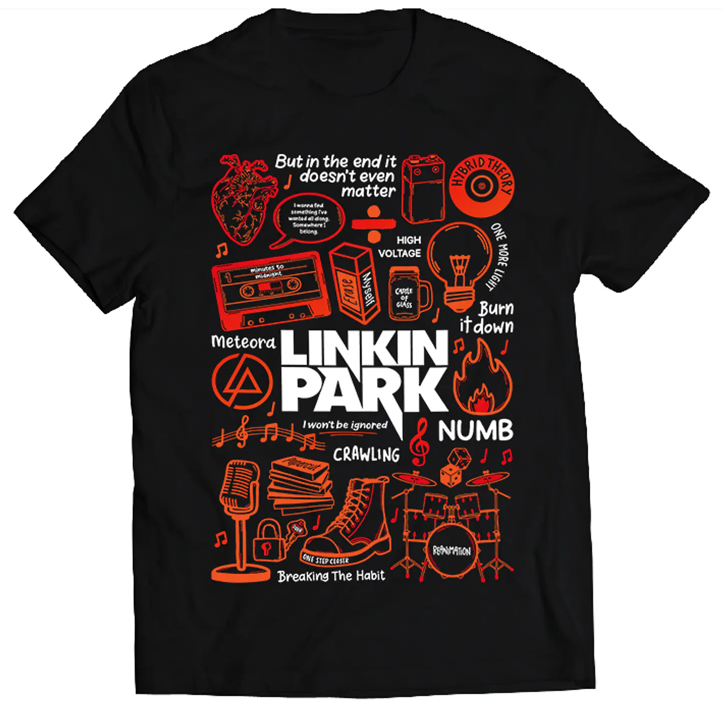 Polera Linkin Park - Temazos Red/Orange | Metal 1