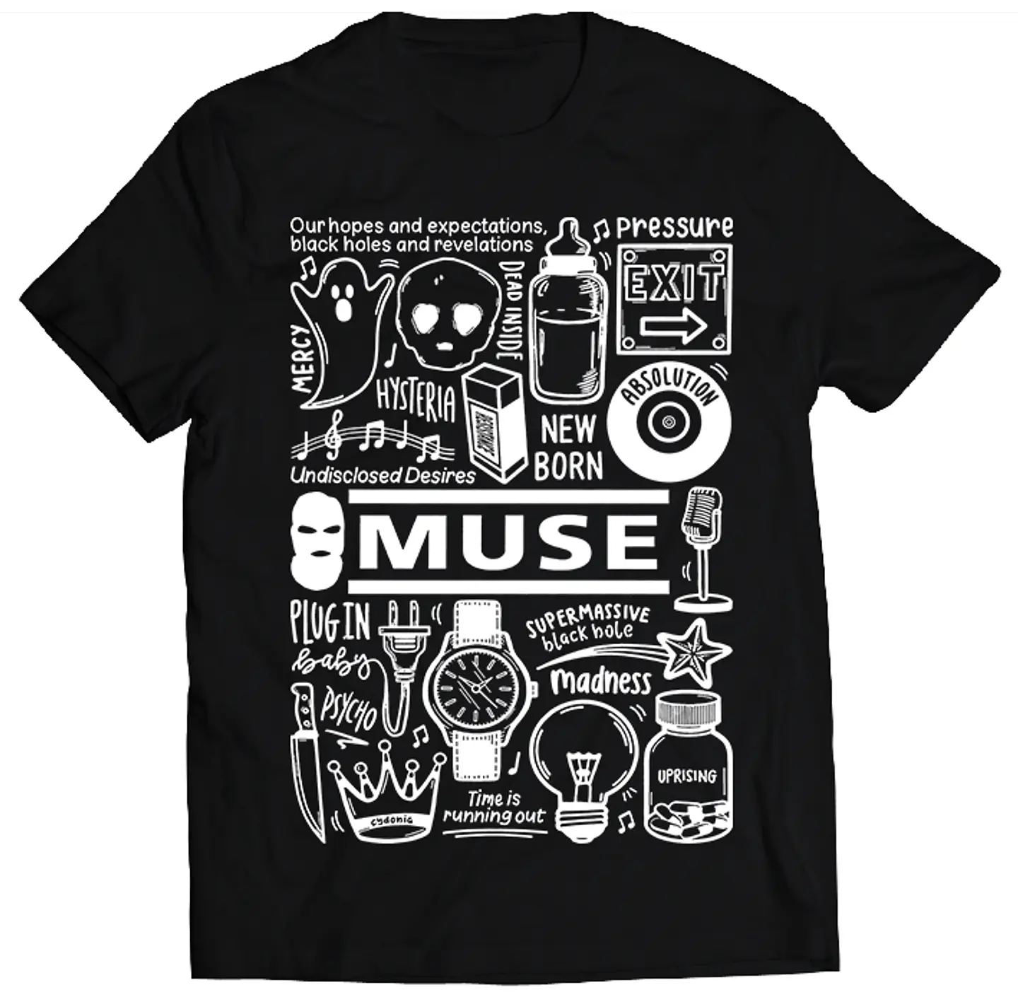 Polera Muse - Temazos White | Música Pop 1