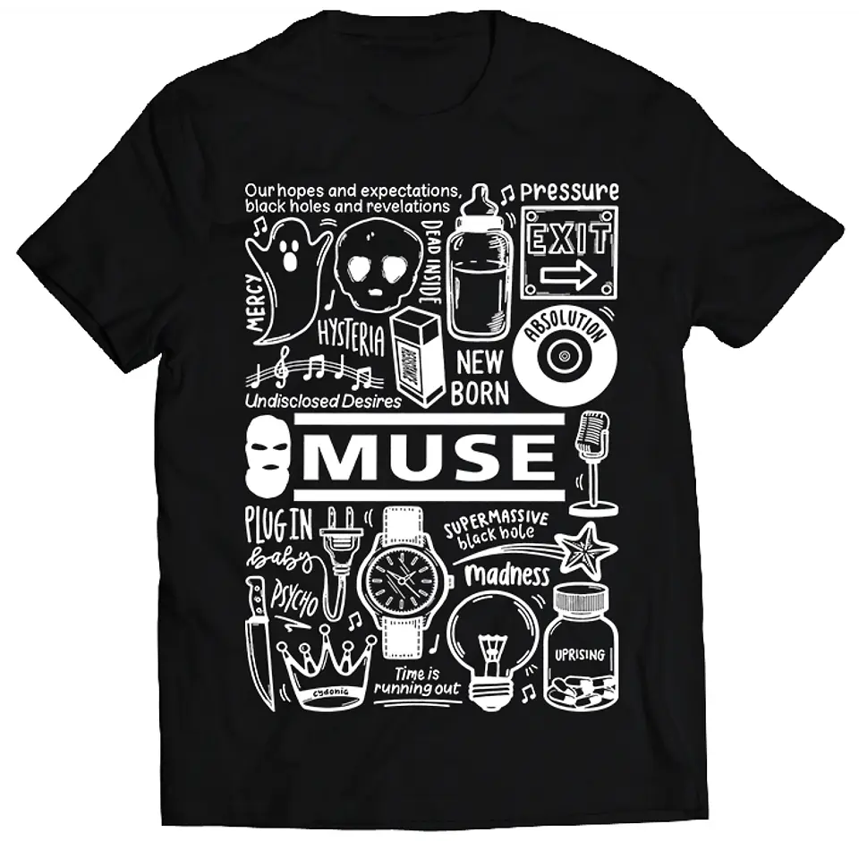 Polera Muse - Temazos White | Música Pop 1