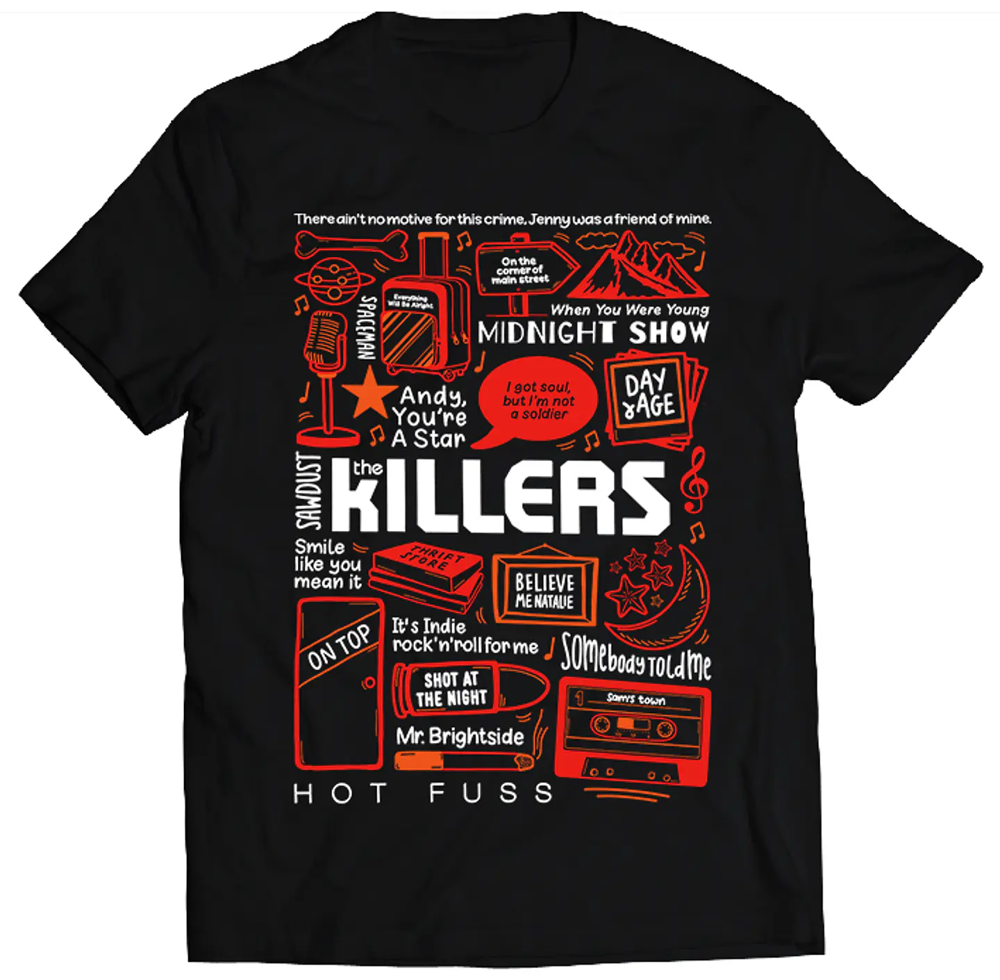 Polera The Killers - Temazos Red/Orange | Indie Rock 1
