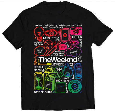 Polera The Weeknd - Temazos Rainbow | Música Pop