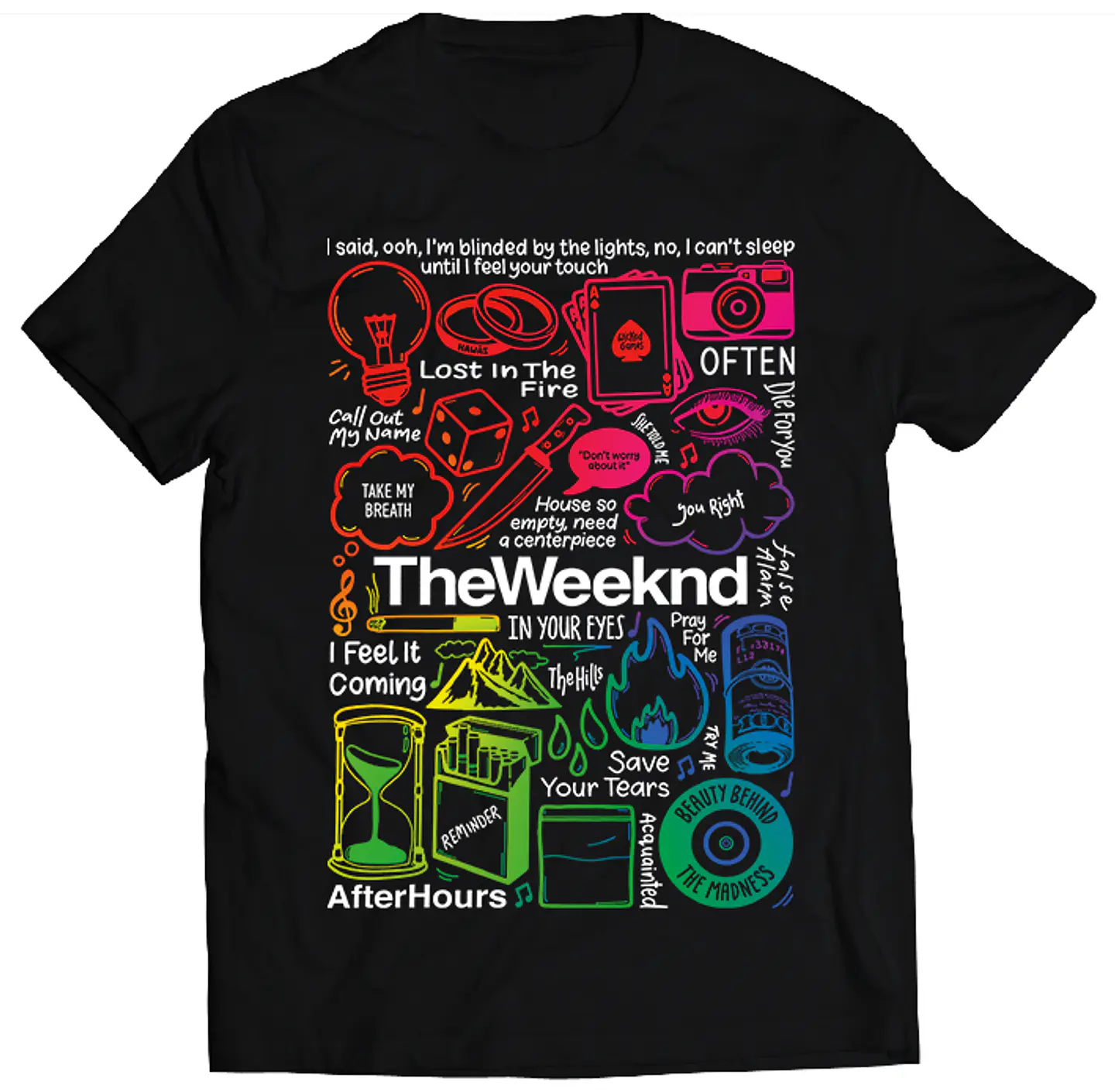 Polera The Weeknd - Temazos Rainbow | Música Pop 1