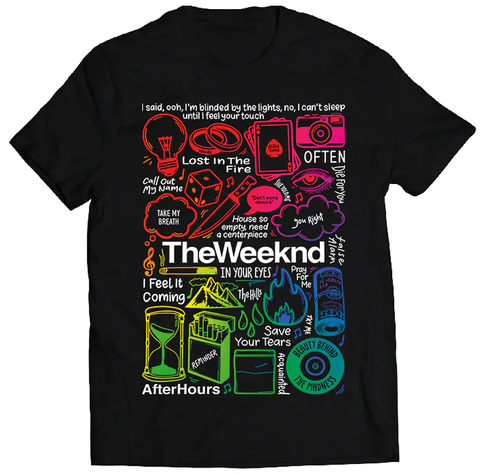 Polera The Weeknd - Temazos Rainbow | Música Pop 1