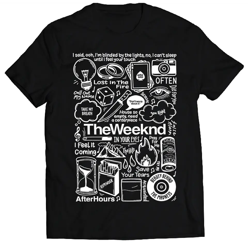 Polera The Weeknd - Temazos White | Música Pop 1