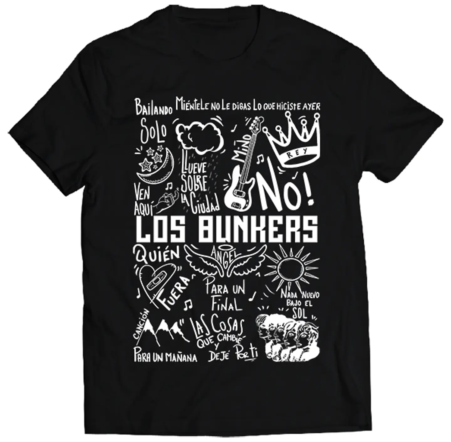 Polera Los Bunkers - Temazos White | Indie Rock 1