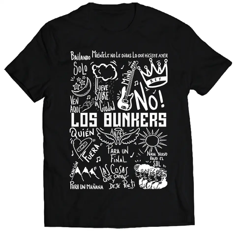 Polera Los Bunkers - Temazos White | Indie Rock 1