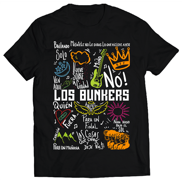 Polera Los Bunkers - Temazos Color