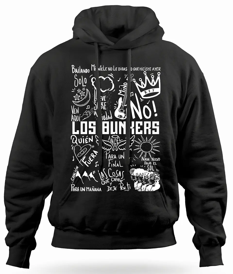 Polerón Canguro Los Bunkers - Temazos White | Indie Rock 1