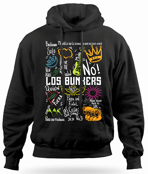 Polerón Canguro Los Bunkers - Temazos Color | Indie Rock