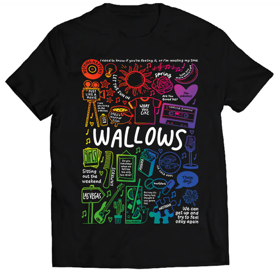 Polera Wallows - Temazos Rainbow | Indie Rock 1