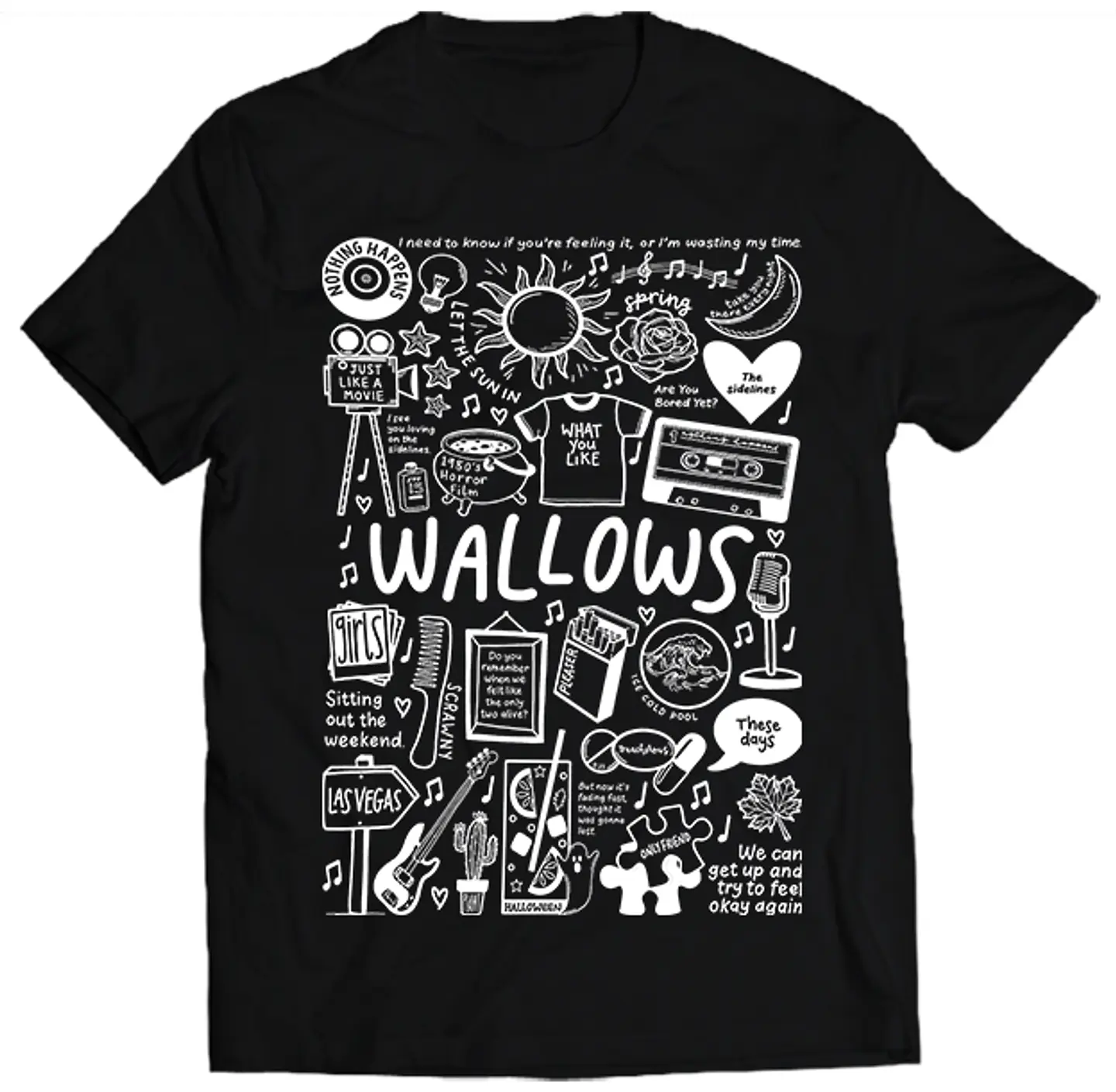Polera Wallows - Temazos White | Indie Rock 1